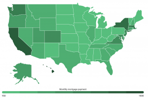 Mortgage payments by state, courtesy of LendingTree