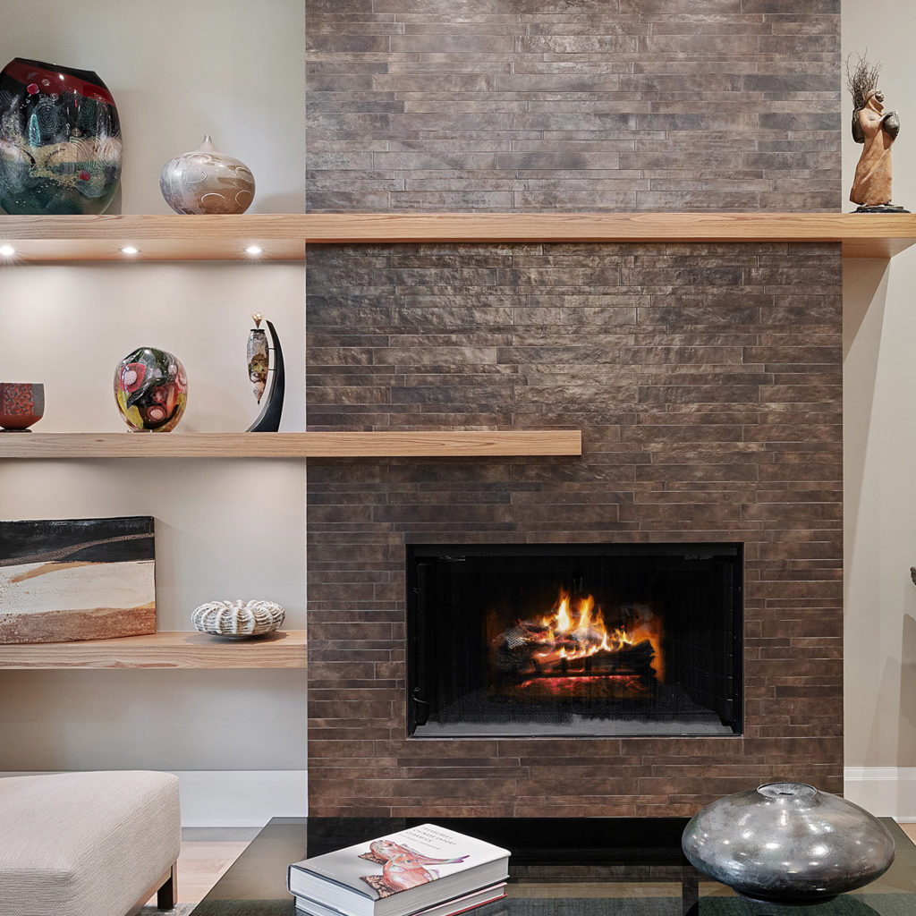 Warm and cozy fireplace in Chicago, inspired by hygge