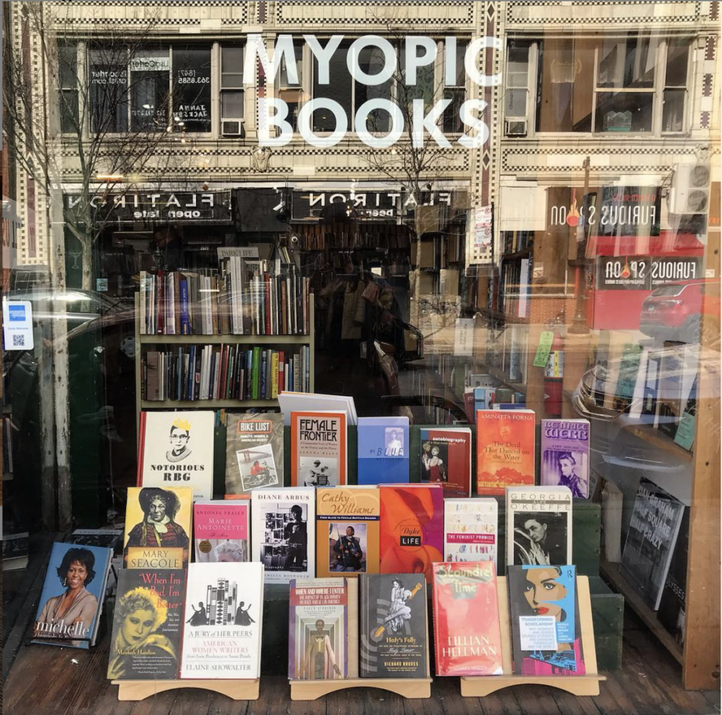 Photo of storefront of Myopic Books in Wicker Park, Chicago