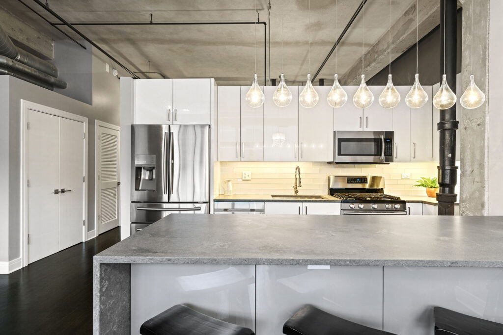 Chicago loft kitchen area