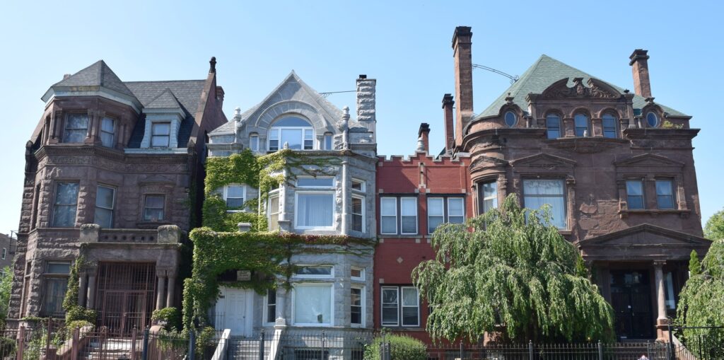 Homes of Bronzeville neighborhood in Chicago