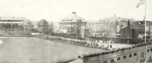 A view of the Weeghman Park outfield taken in April 1914