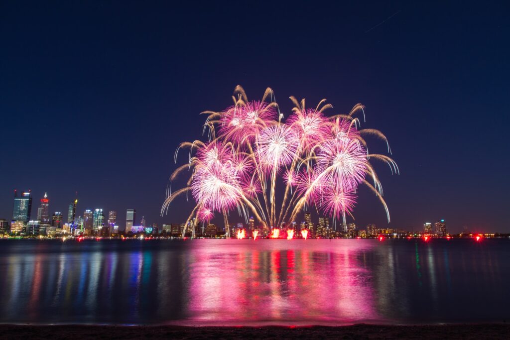 Fireworks over Chicago on the Fourth of July