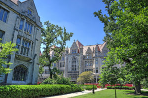 University of Chicago buildings at Chicago's Hyde Park neighborhood
